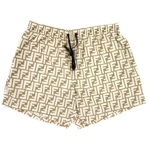 fendi swim shorts beige|Fendi swim shorts for men.